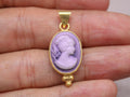 Victorian Cameo Pendant Gold Plated Sterling Silver Necklace Charm