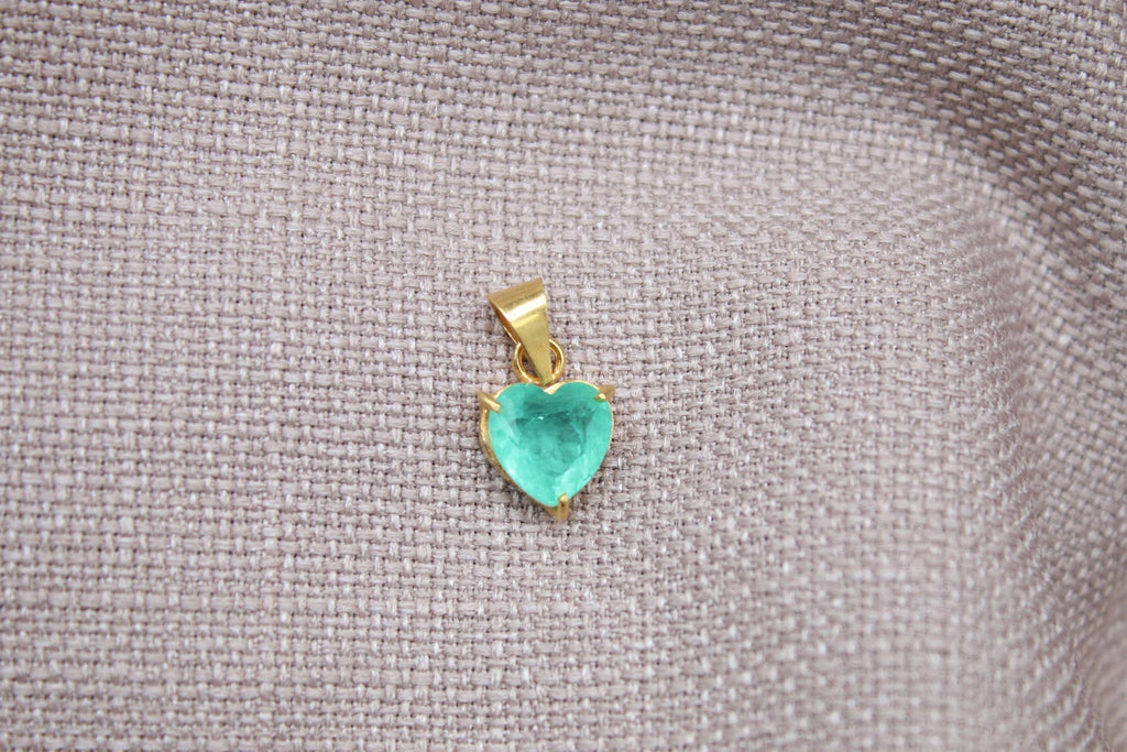 Paraiba Tourmaline Heart Pendant Gold Vermeil Minimalist Gemstone Charm