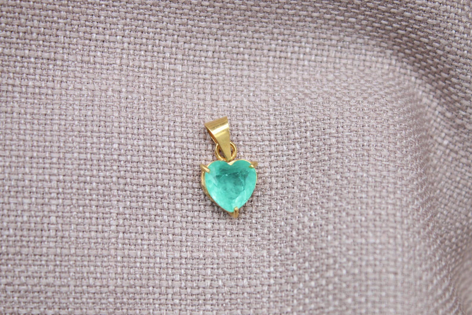 Paraiba Tourmaline Heart Pendant Gold Vermeil Minimalist Gemstone Charm