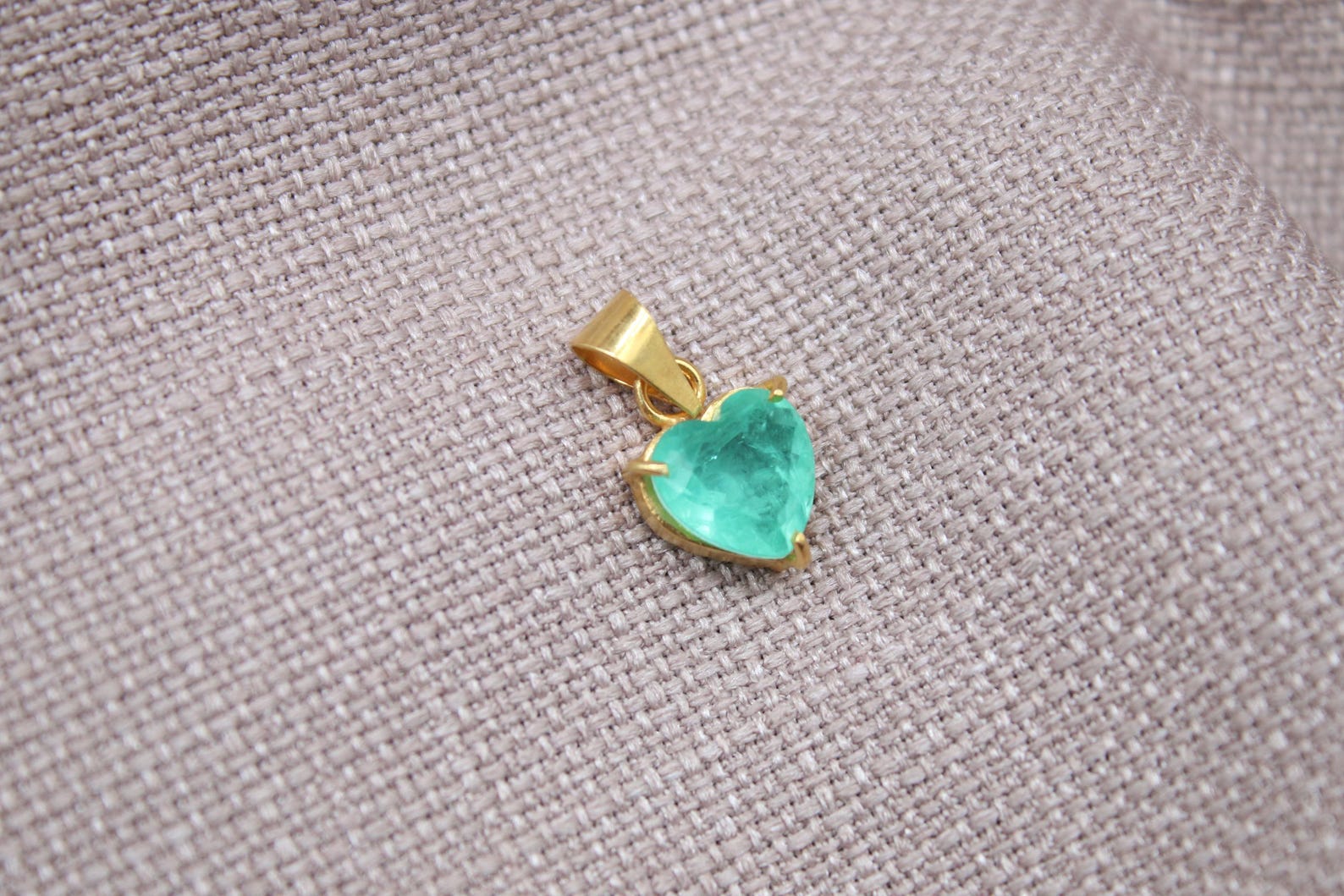 Paraiba Tourmaline Heart Pendant Gold Vermeil Minimalist Gemstone Charm