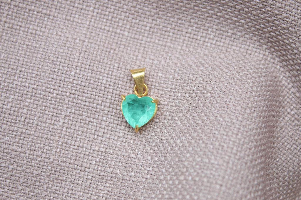 Paraiba Tourmaline Heart Pendant Gold Vermeil Minimalist Gemstone Charm