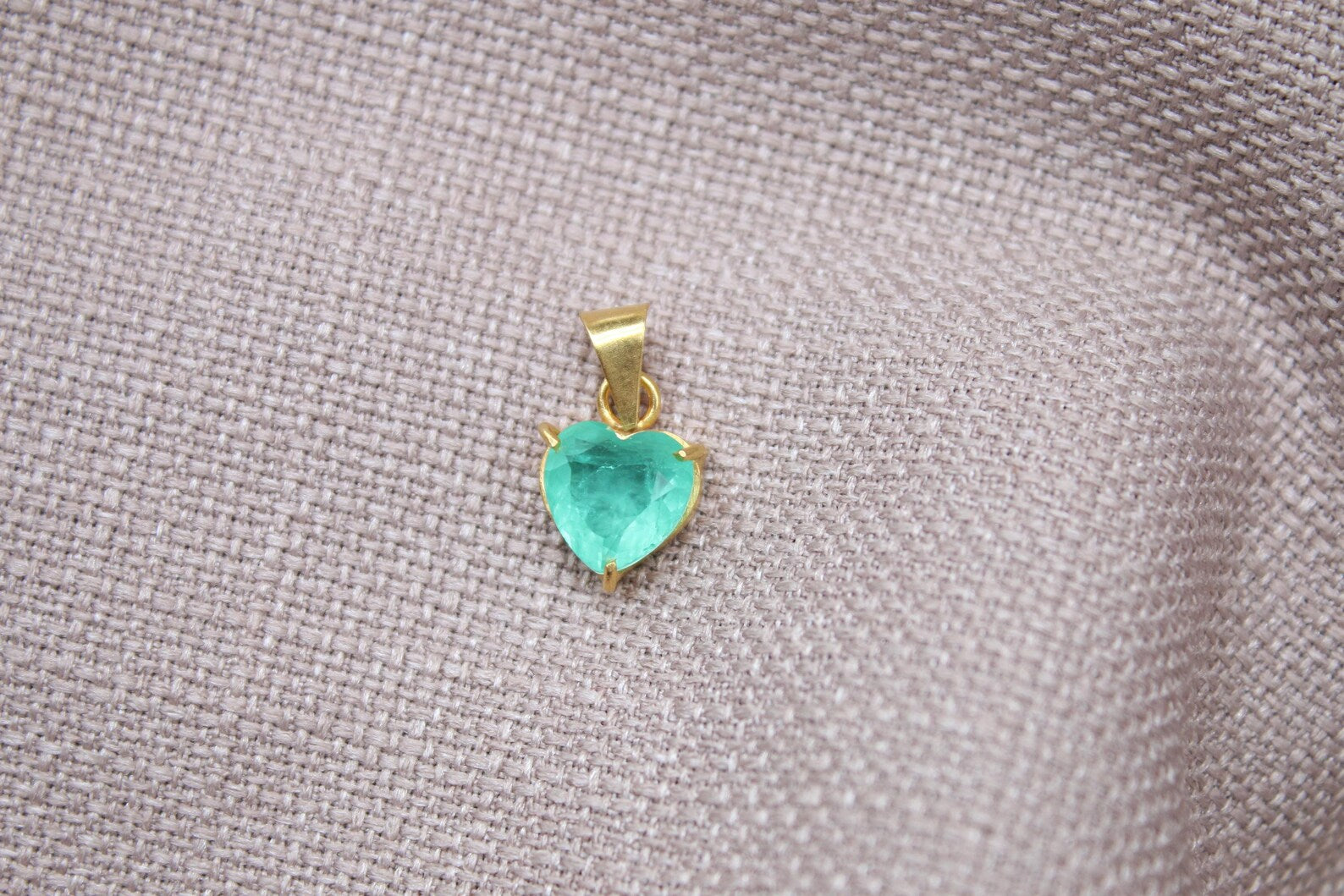 Paraiba Tourmaline Heart Pendant Gold Vermeil Minimalist Gemstone Charm