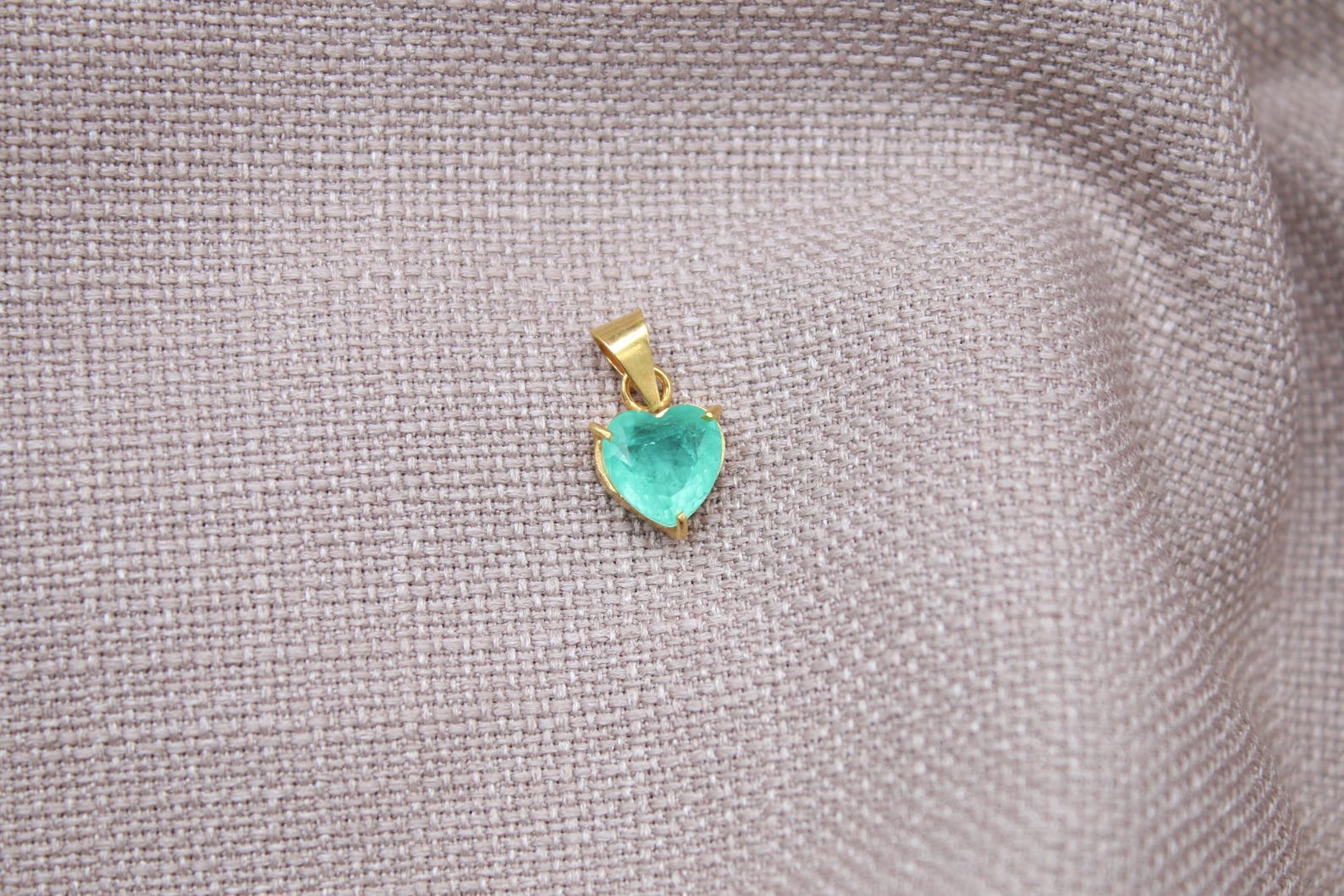 Paraiba Tourmaline Heart Pendant Gold Vermeil Minimalist Gemstone Charm