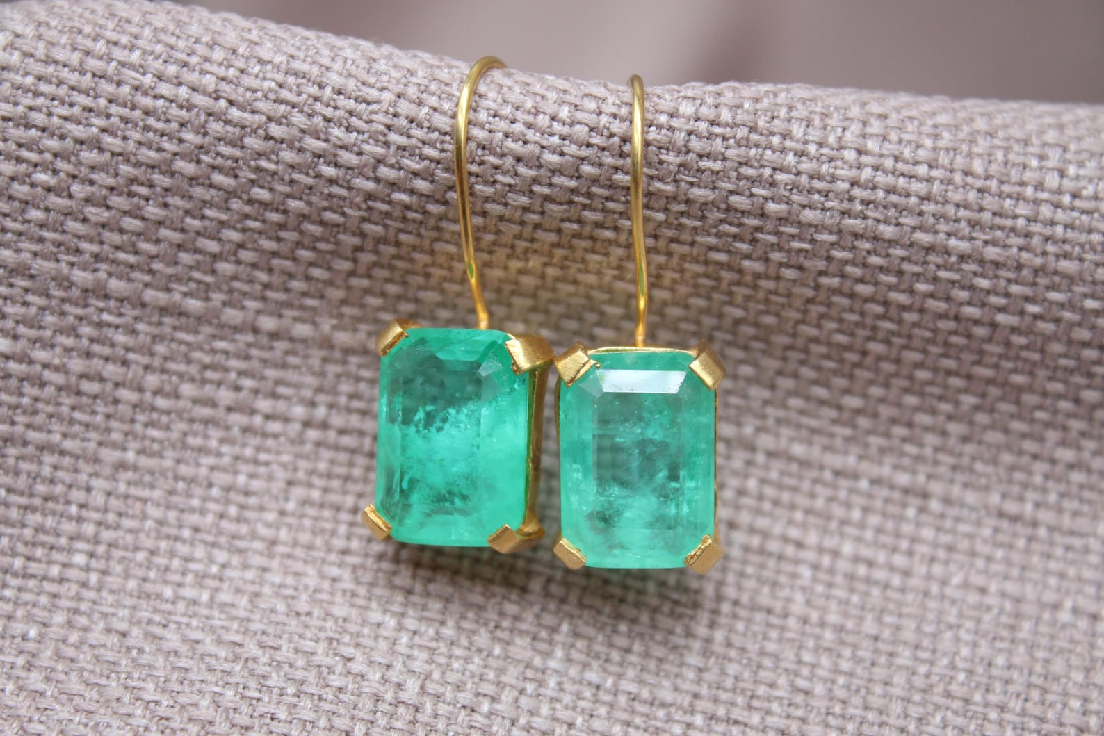 Paraiba Tourmaline Drop Earrings Gold Plated Sterling Silver
