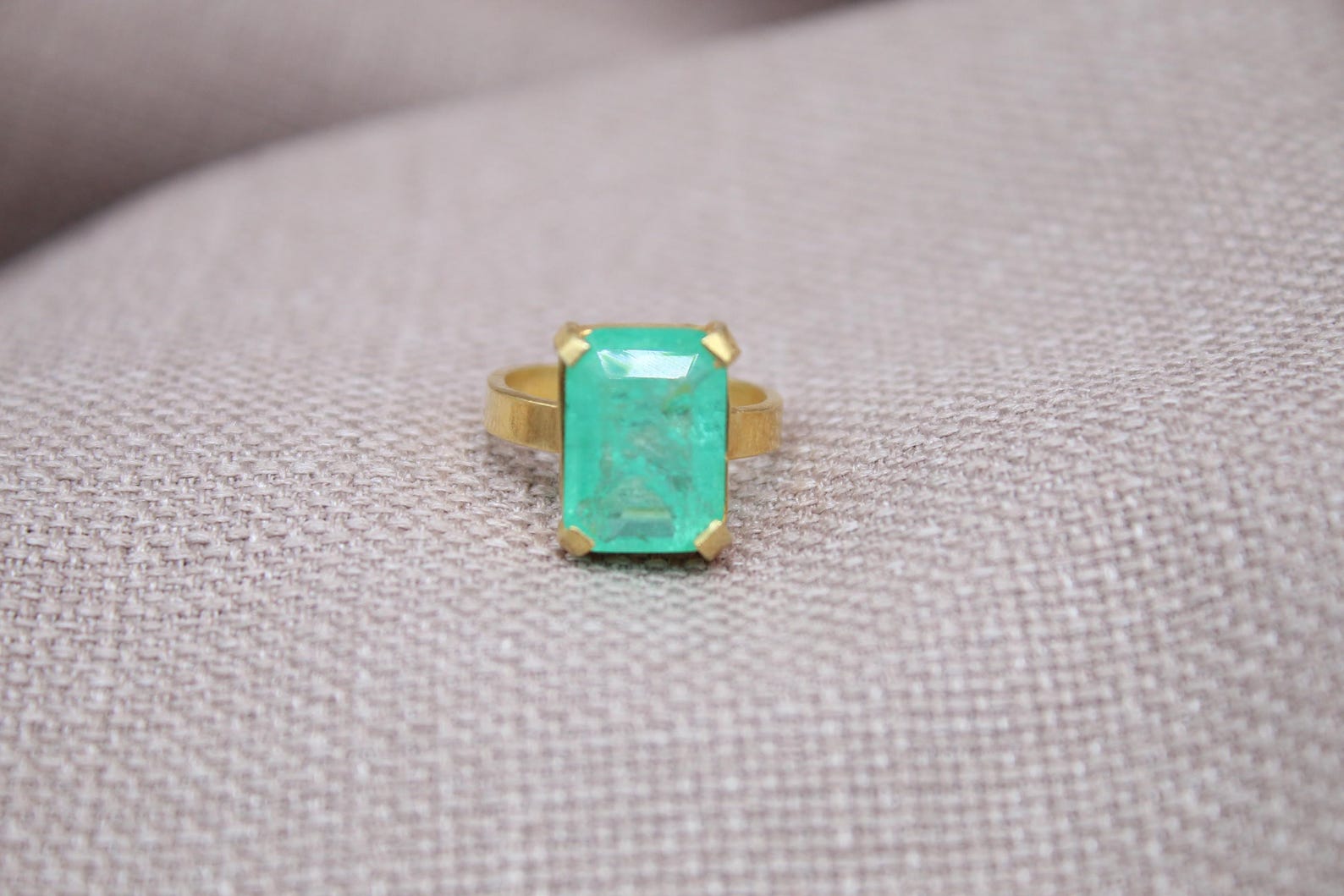 Paraiba Tourmaline Statement Ring Gold Plated Sterling Silver