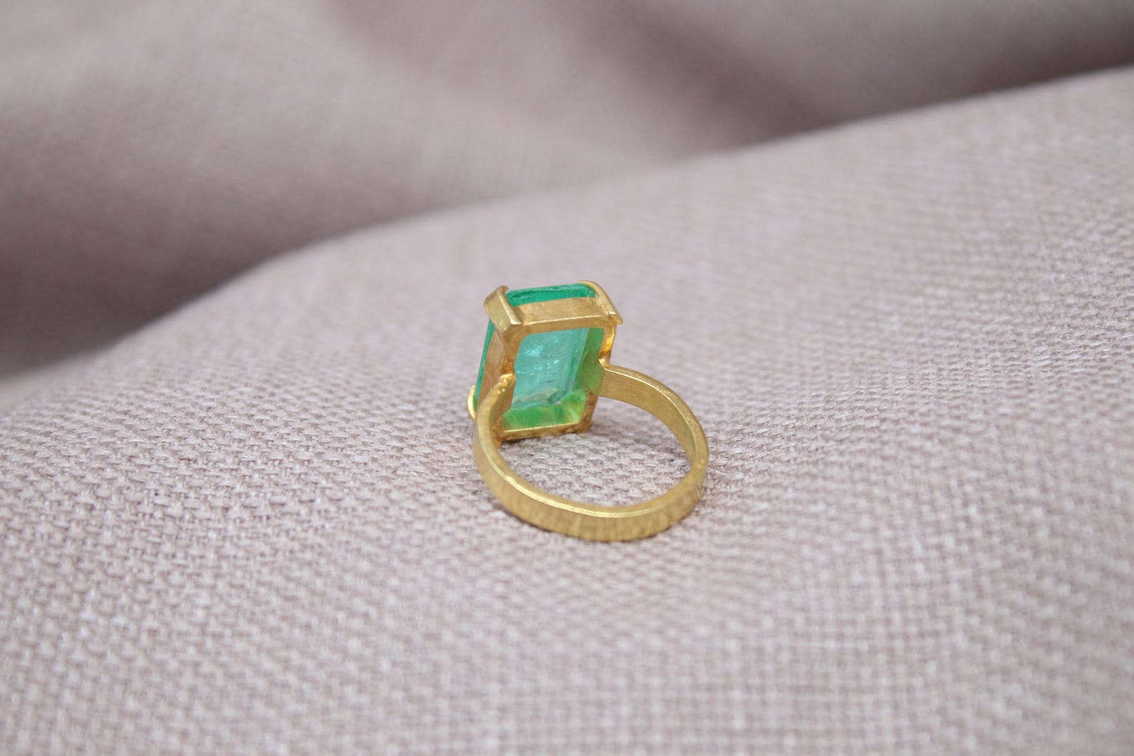 Paraiba Tourmaline Statement Ring Gold Plated Sterling Silver