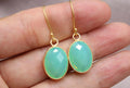 Opalite Drop Earrings Gold Plated Sterling Silver Minimalist Dangle Earrings