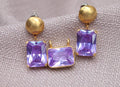 Amethyst Jewelry Set Gold Plated Sterling Silver Earrings Pendant Set