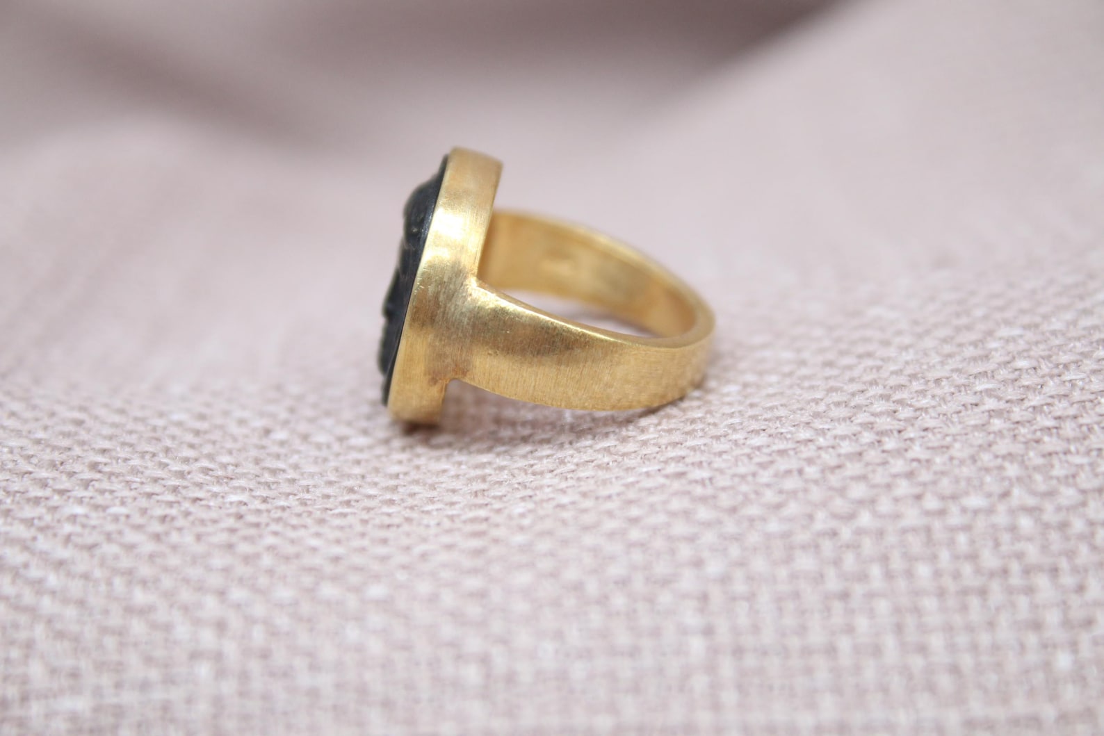 Apollo Intaglio Ring Gold Plated Sterling Silver Mythology Statement Ring