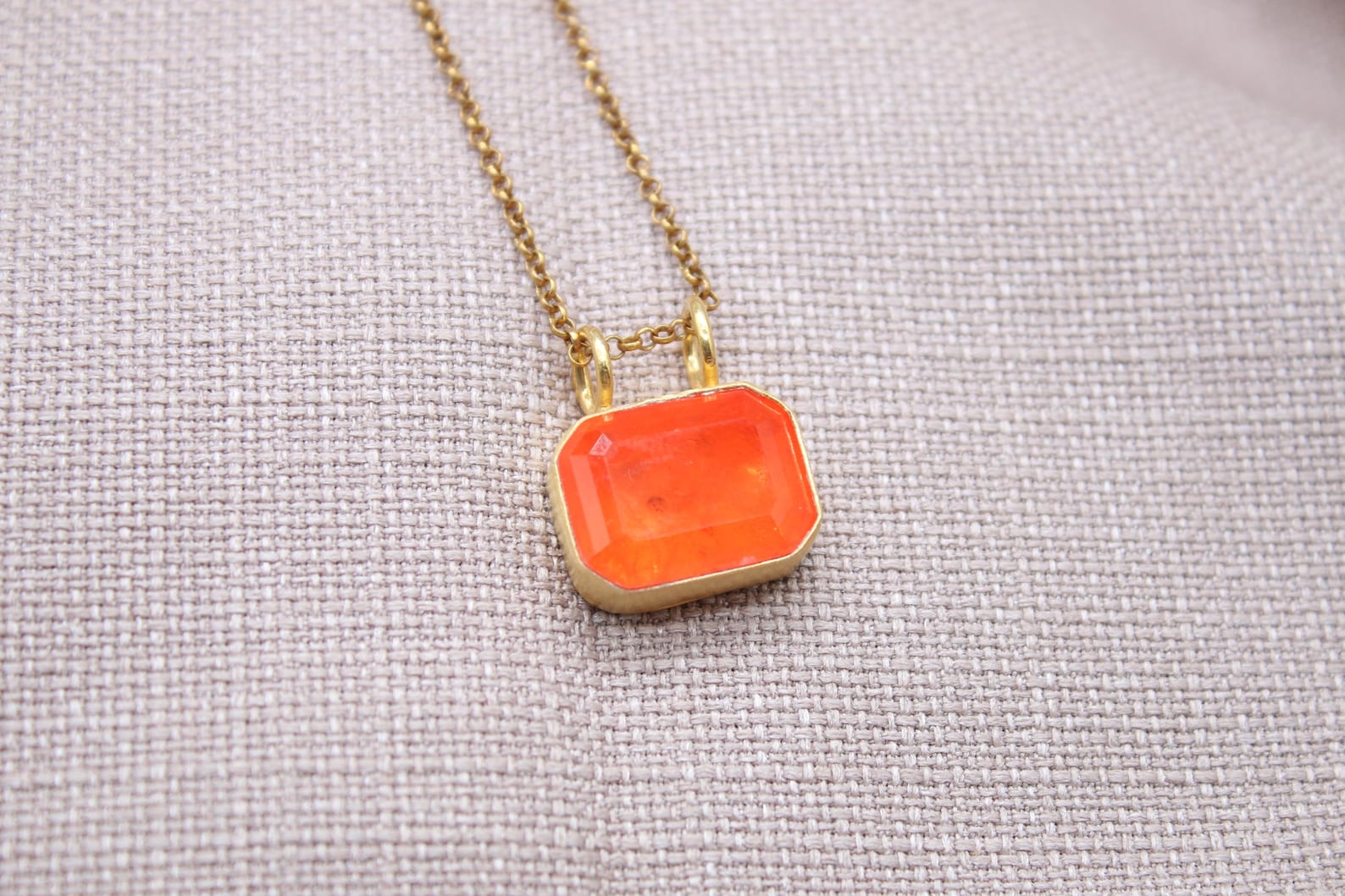 Carnelian Gemstone Necklace Gold Plated Sterling Silver Pendant Necklace