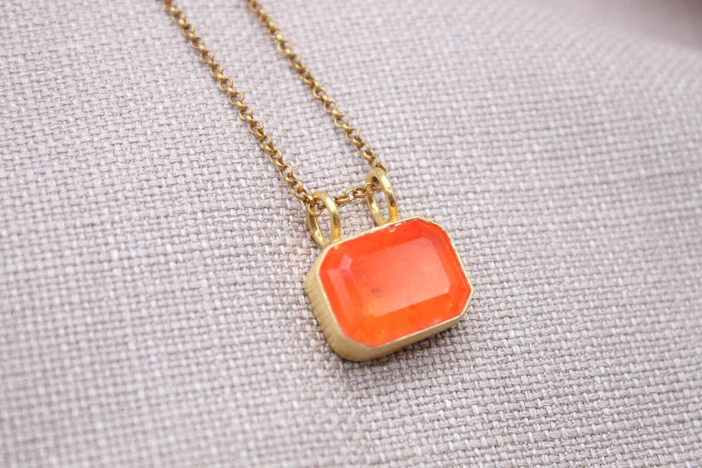 Carnelian Gemstone Necklace Gold Plated Sterling Silver Pendant Necklace