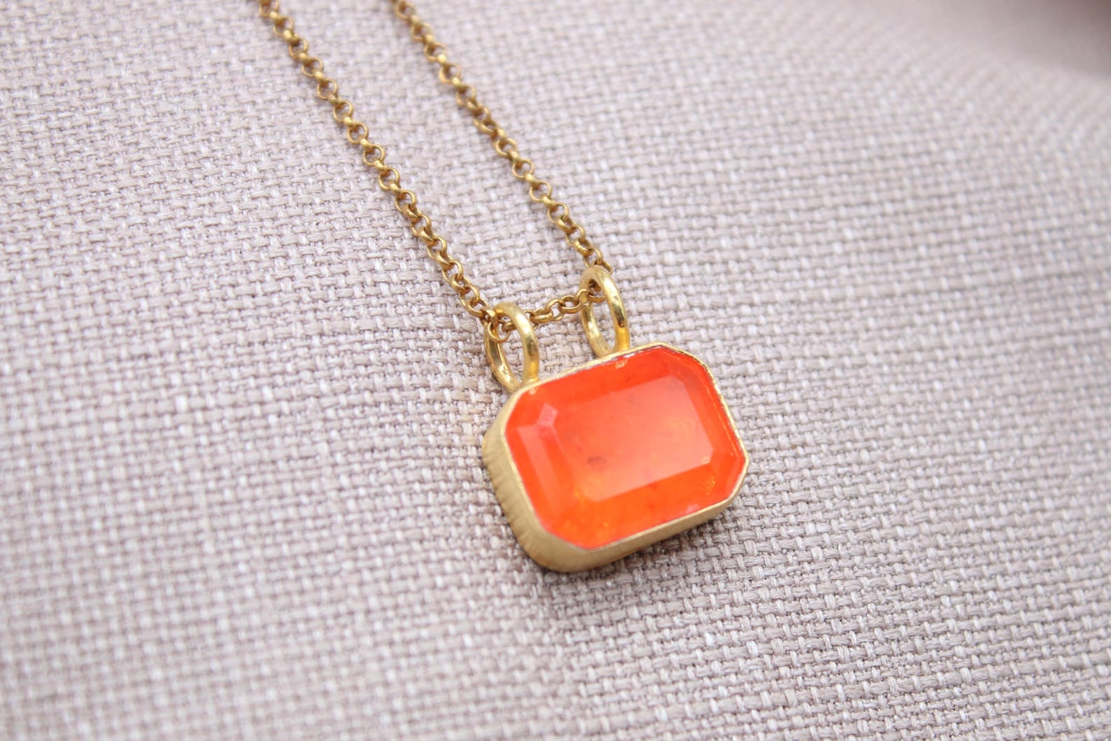 Carnelian Gemstone Necklace Gold Plated Sterling Silver Pendant Necklace