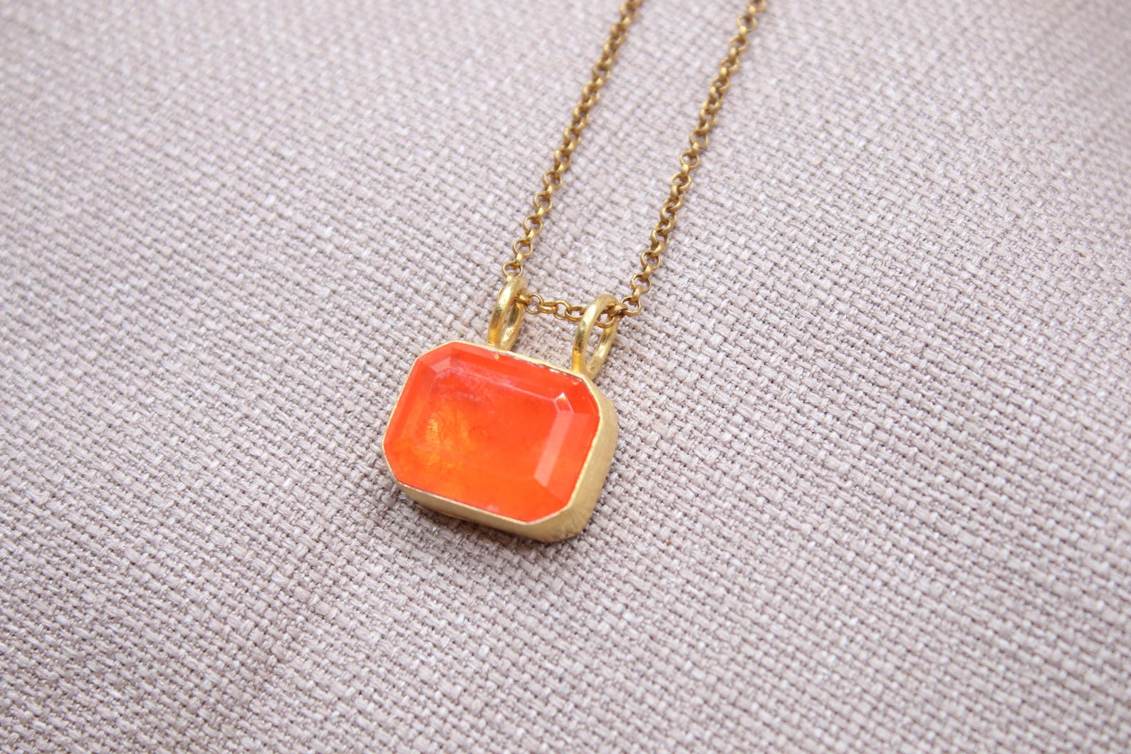 Carnelian Gemstone Necklace Gold Plated Sterling Silver Pendant Necklace