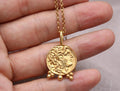 Alexander Coin Necklace Gold Plated Sterling Silver Ancient Medallion Pendant