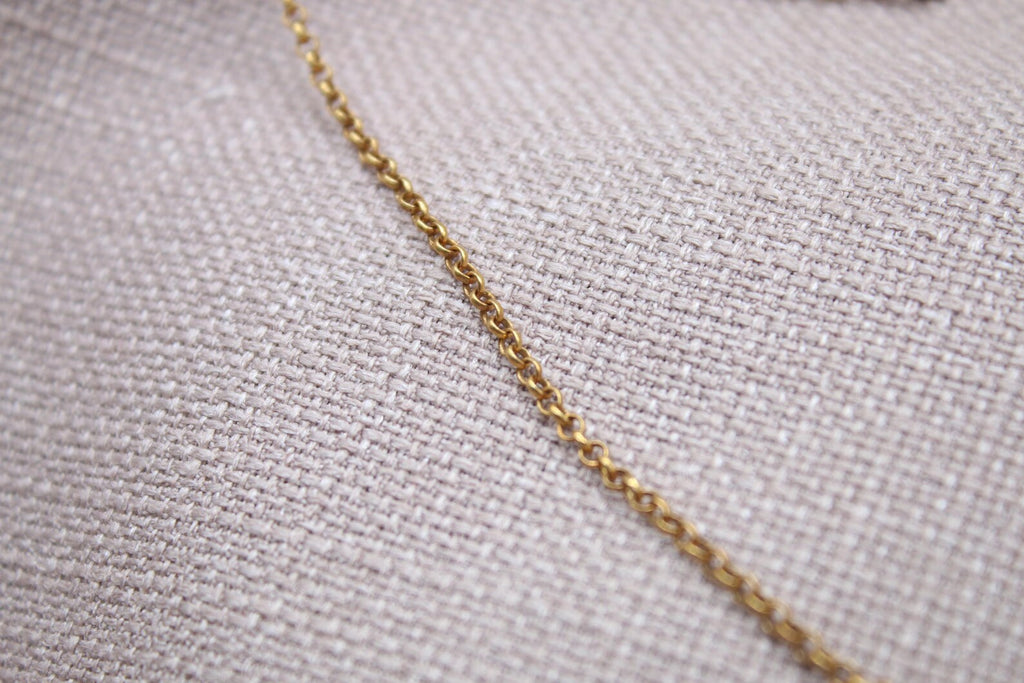 Minimalist 2mm Gold Chain Necklace Sterling Silver 22k Gold Plated
