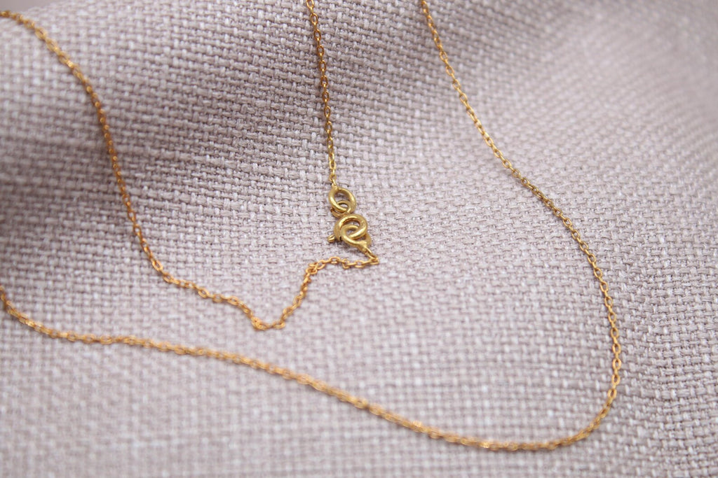 Dainty Gold 1mm Chain Necklace Sterling Silver 22k Gold Plated