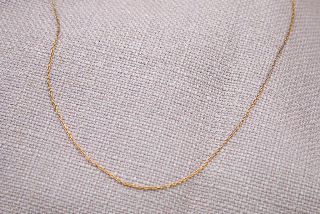 Dainty Gold 1mm Chain Necklace Sterling Silver 22k Gold Plated