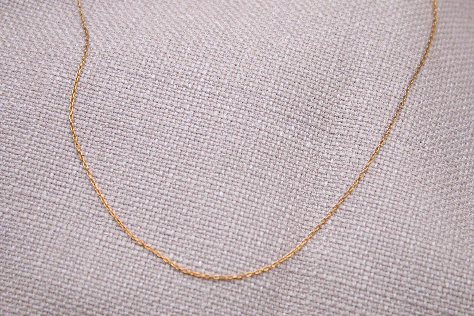 Dainty Gold 1mm Chain Necklace Sterling Silver 22k Gold Plated