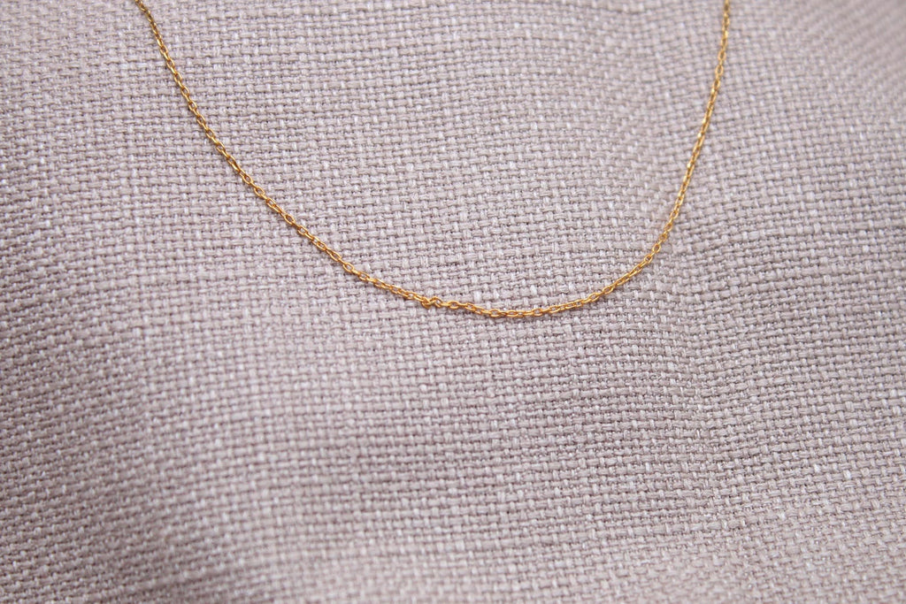 Dainty Gold 1mm Chain Necklace Sterling Silver 22k Gold Plated