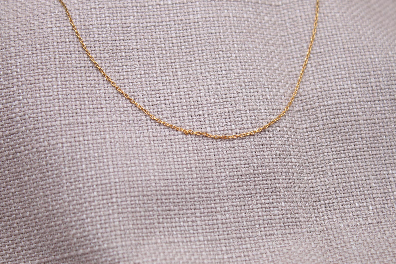 Dainty Gold 1mm Chain Necklace Sterling Silver 22k Gold Plated