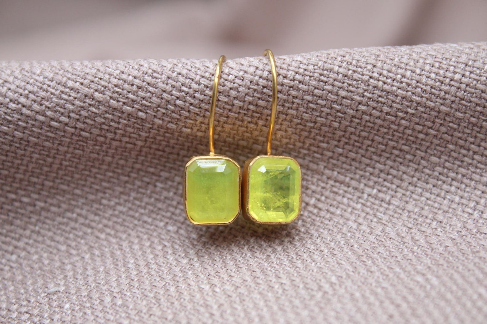 Citrine Drop Earrings Gold Vermeil Sterling Silver Minimalist Jewelry
