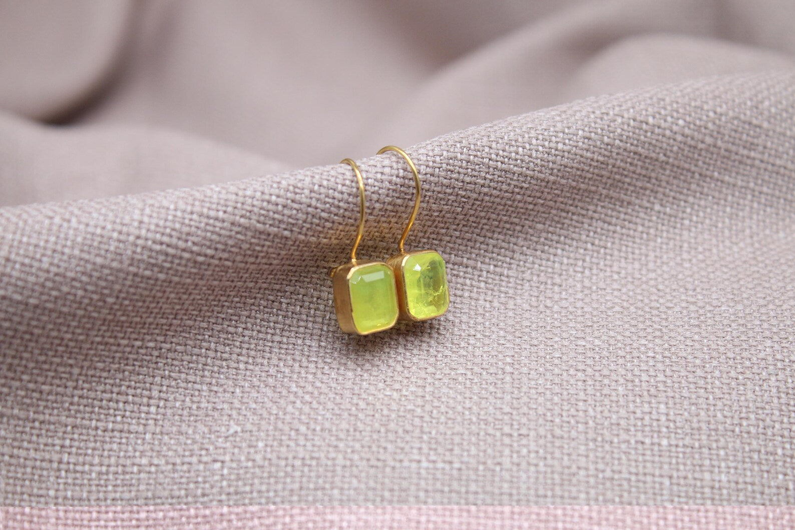 Citrine Drop Earrings Gold Vermeil Sterling Silver Minimalist Jewelry