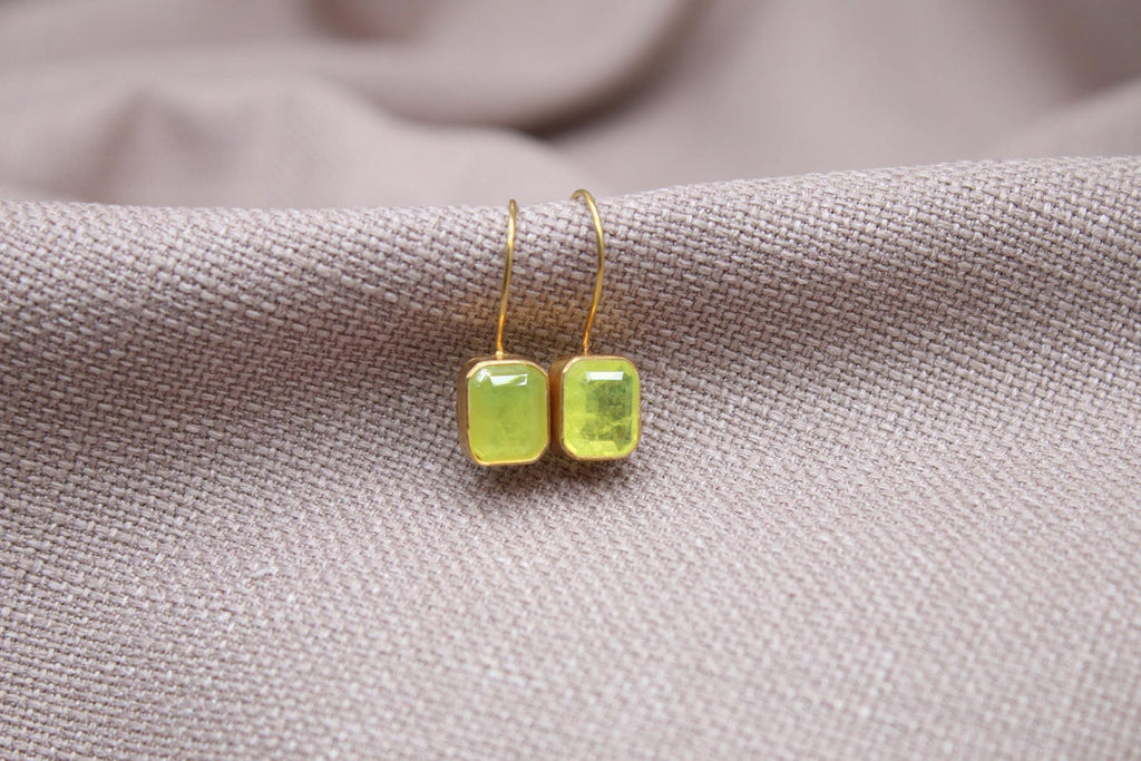 Citrine Drop Earrings Gold Vermeil Sterling Silver Minimalist Jewelry