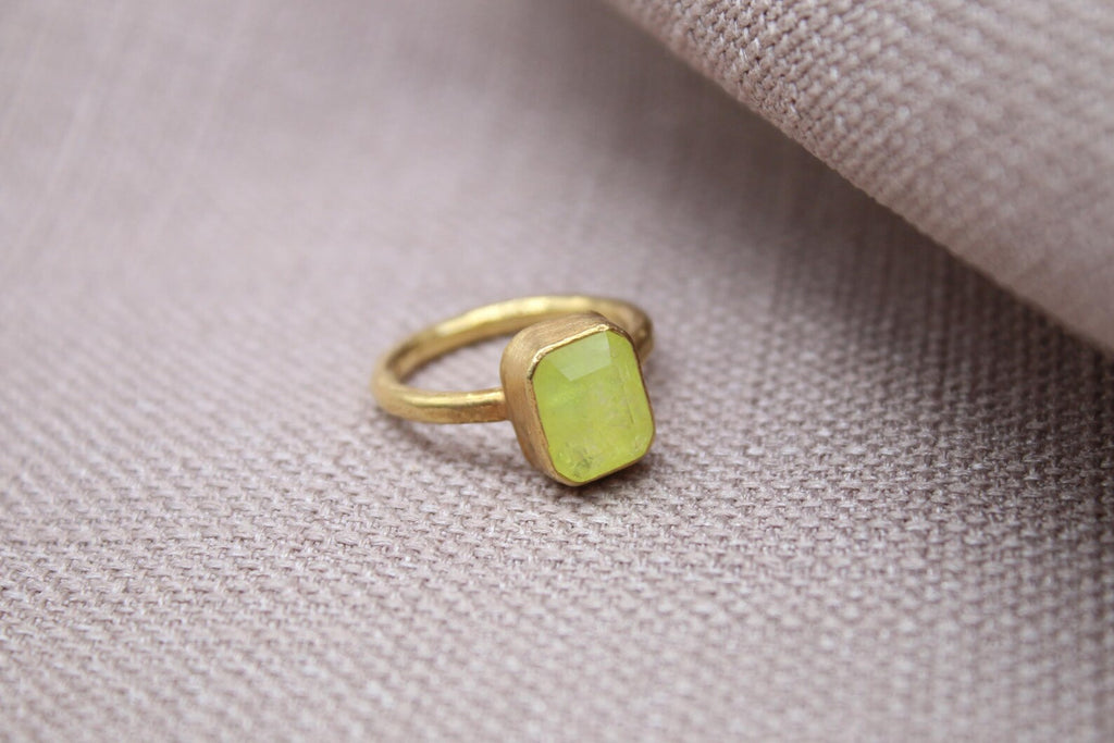 Citrine Statement Ring Gold Vermeil Sterling Silver Minimalist Ring