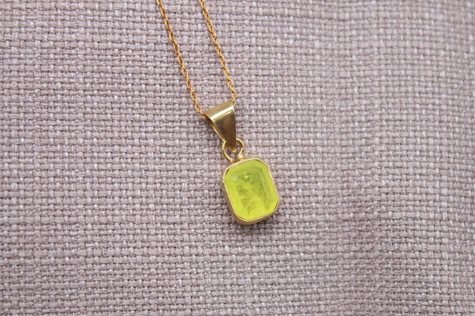 Citrine Pendant Necklace Gold Vermeil Sterling Silver Minimalist Charm