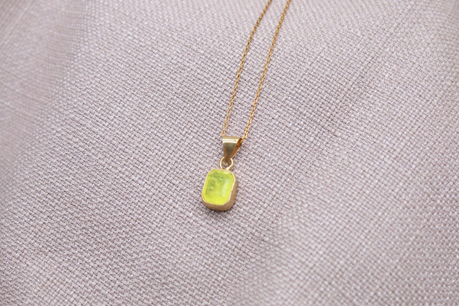 Citrine Pendant Necklace Gold Vermeil Sterling Silver Minimalist Charm