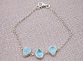 Blue Topaz Teardrop Sterling Silver Bracelet Handmade Gemstone Bracelet