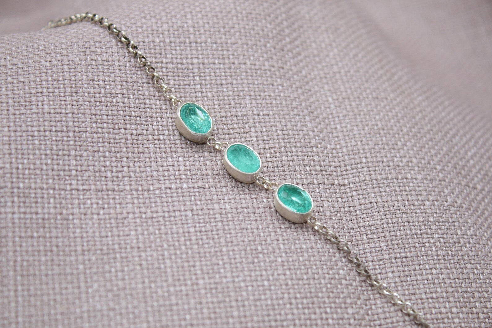 Paraiba Tourmaline Oval Sterling Silver Bracelet Handmade Delicate Gemstone Bracelet