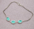 Paraiba Tourmaline Oval Sterling Silver Bracelet Handmade Delicate Gemstone Bracelet