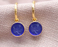 Scorpio Zodiac Dangle Earrings in 22K Gold Plated Sterling Silver