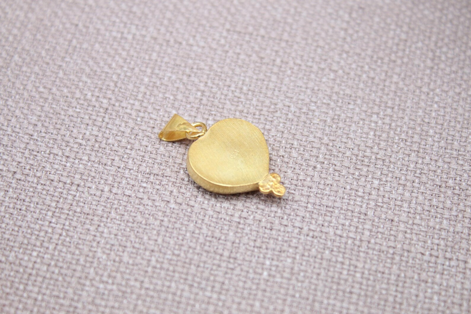 Ruby Heart Pendant Gold Vermeil Red Glass Charm Handmade Romantic Necklace