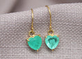 Paraiba Tourmaline Heart Earrings Gold Vermeil Minimalist Gemstone Drops