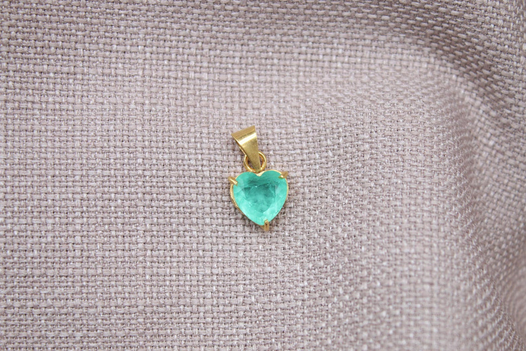 Paraiba Tourmaline Heart Pendant Gold Vermeil Minimalist Gemstone Charm