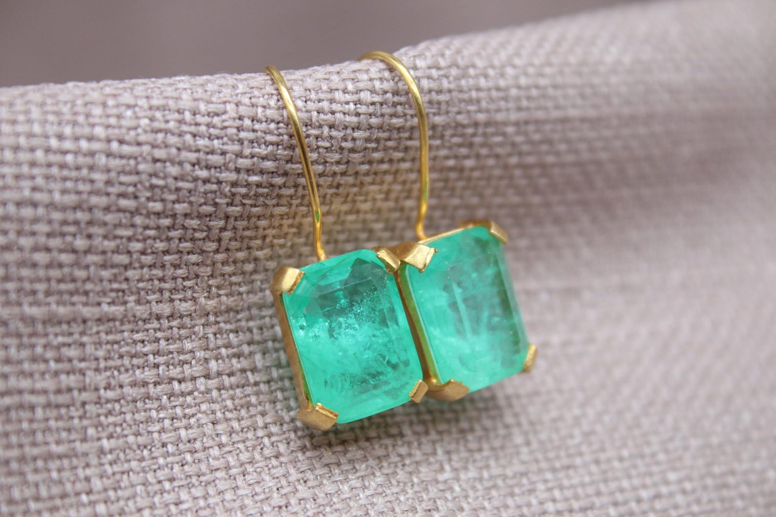 Paraiba Tourmaline Drop Earrings Gold Plated Sterling Silver