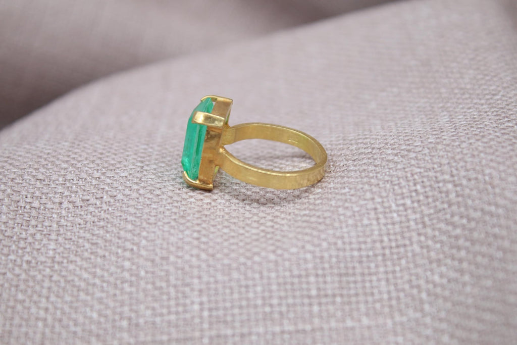 Paraiba Tourmaline Statement Ring Gold Plated Sterling Silver