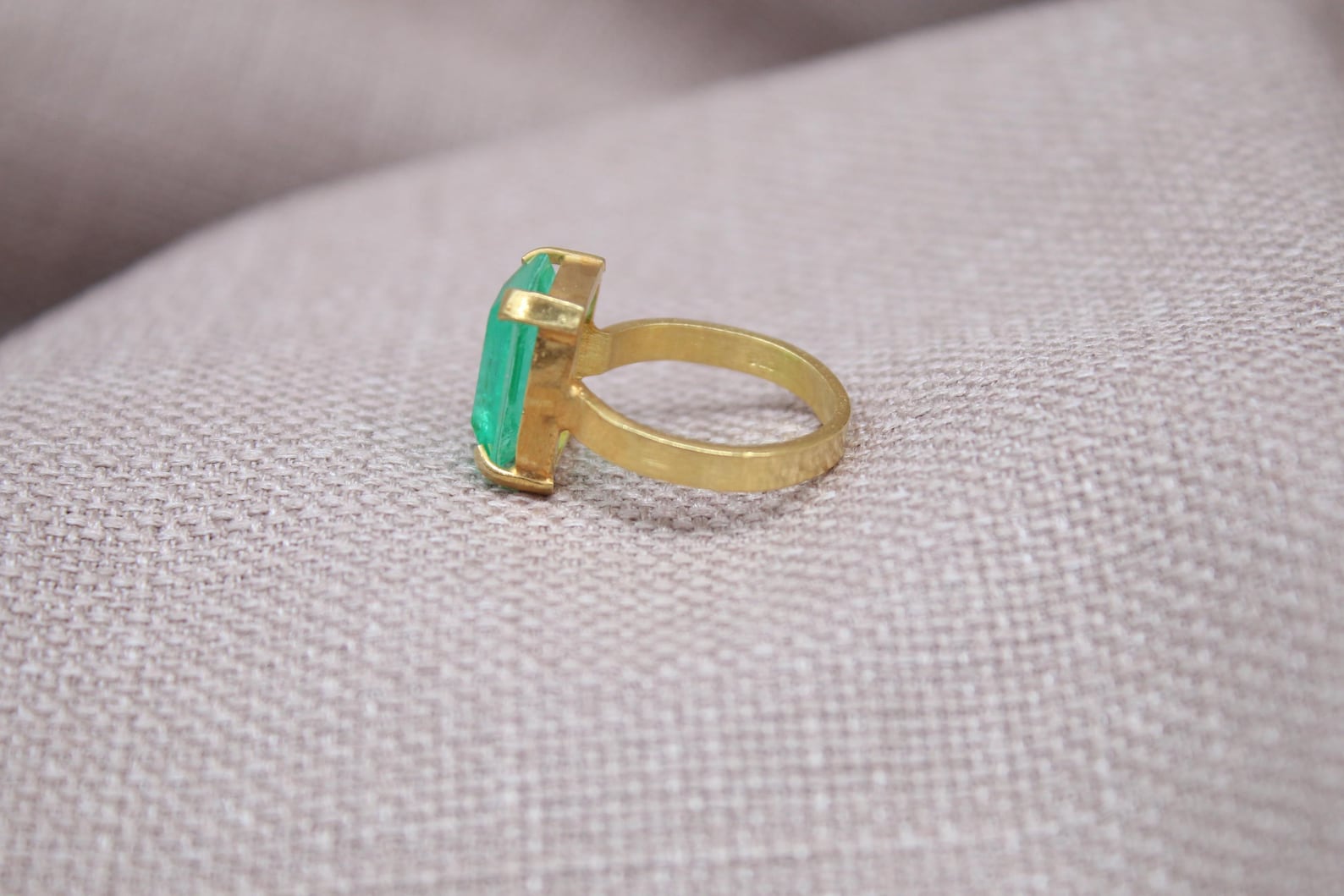 Paraiba Tourmaline Statement Ring Gold Plated Sterling Silver