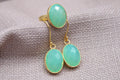 Opalite Jewelry Set Gold Plated Sterling Silver Ring and Earrings Set