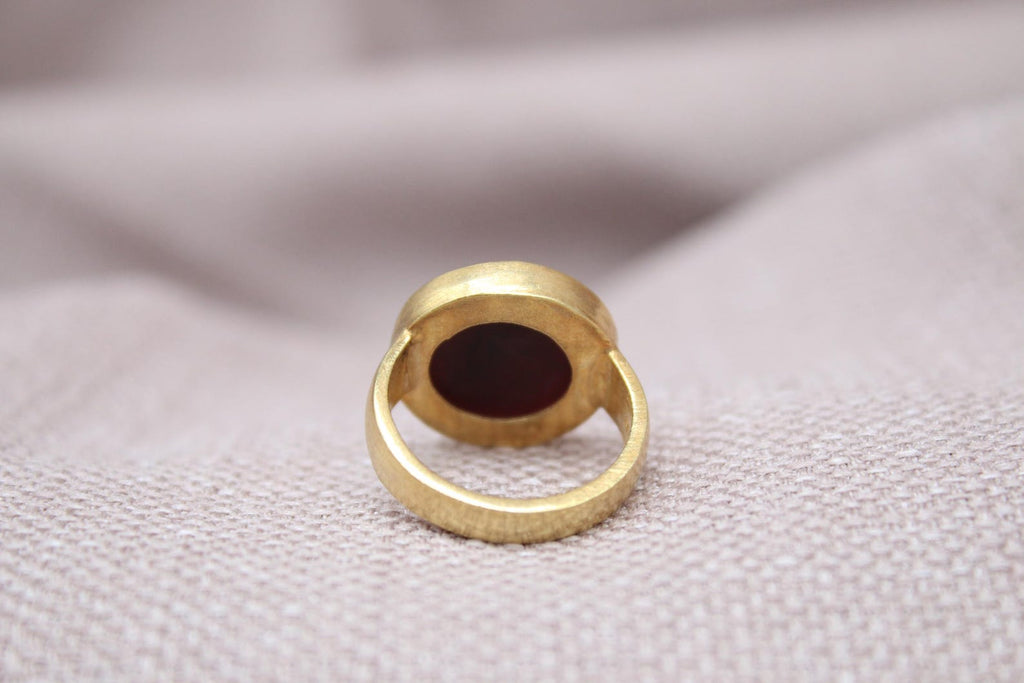 Apollo Intaglio Ring Gold Plated Sterling Silver Mythology Statement Ring