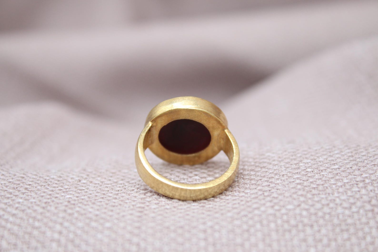 Apollo Intaglio Ring Gold Plated Sterling Silver Mythology Statement Ring