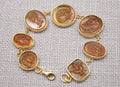 Roman Intaglio Bracelet Gold Plated Sterling Silver Mythology Bracelet
