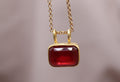 Ruby Red Gemstone Necklace Gold Plated Sterling Silver Pendant Necklace