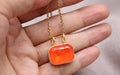 Carnelian Gemstone Necklace Gold Plated Sterling Silver Pendant Necklace