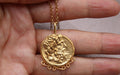 Zeus Coin Necklace Gold Plated Sterling Silver Ancient Greek Pendant