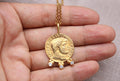 Roman Coin Necklace Gold Plated Sterling Silver Byzantine Necklace