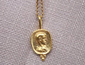 Ancient Coin Pendant Necklace Gold Plated Sterling Silver Roman Necklace