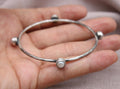 Freshwater Pearl Sterling Silver Bangle Bracelet Handmade Jewelry